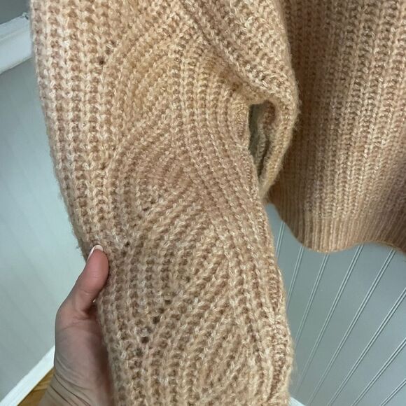 Mango Tan Chunky Knit Sweater Recycled Polyester Size Small - Picture 10 of 10